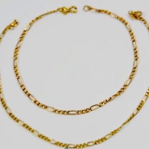 10K Yellow Gold Figaro Link Chain Bracelet